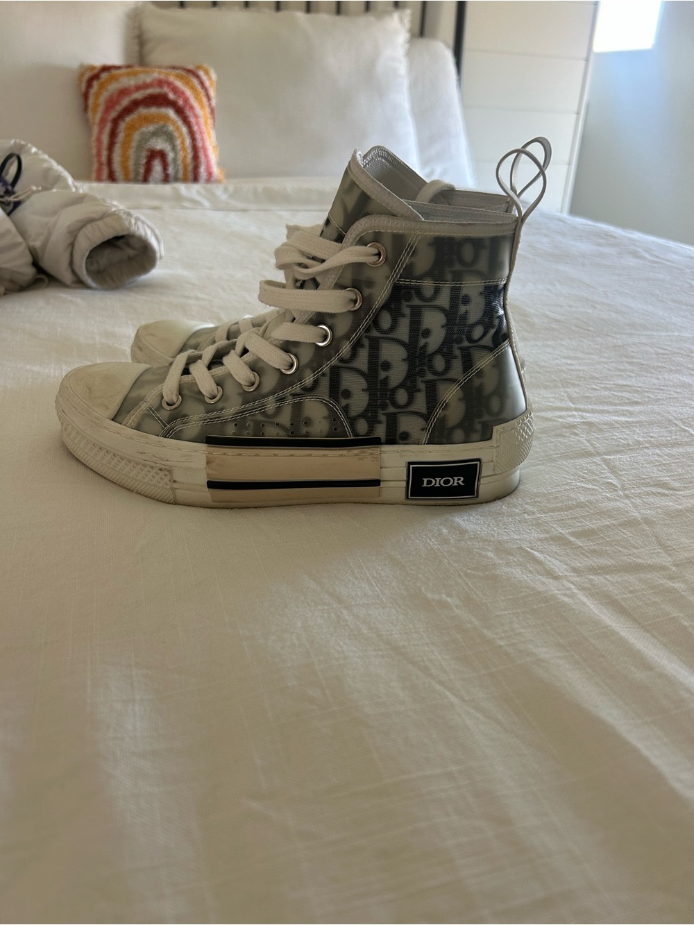 Dior White/Gray High-Top Sneaker